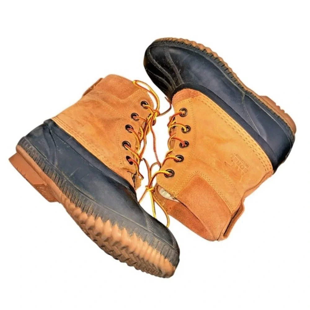 Sorel Cheyanne‎ II Lace Duck Boot Women 6 Pre-Owned Winter Tan Waterproof Suede